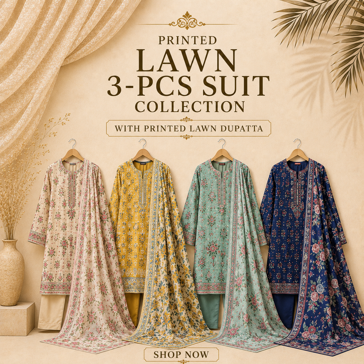 Printed Lawn 3-Pc suit