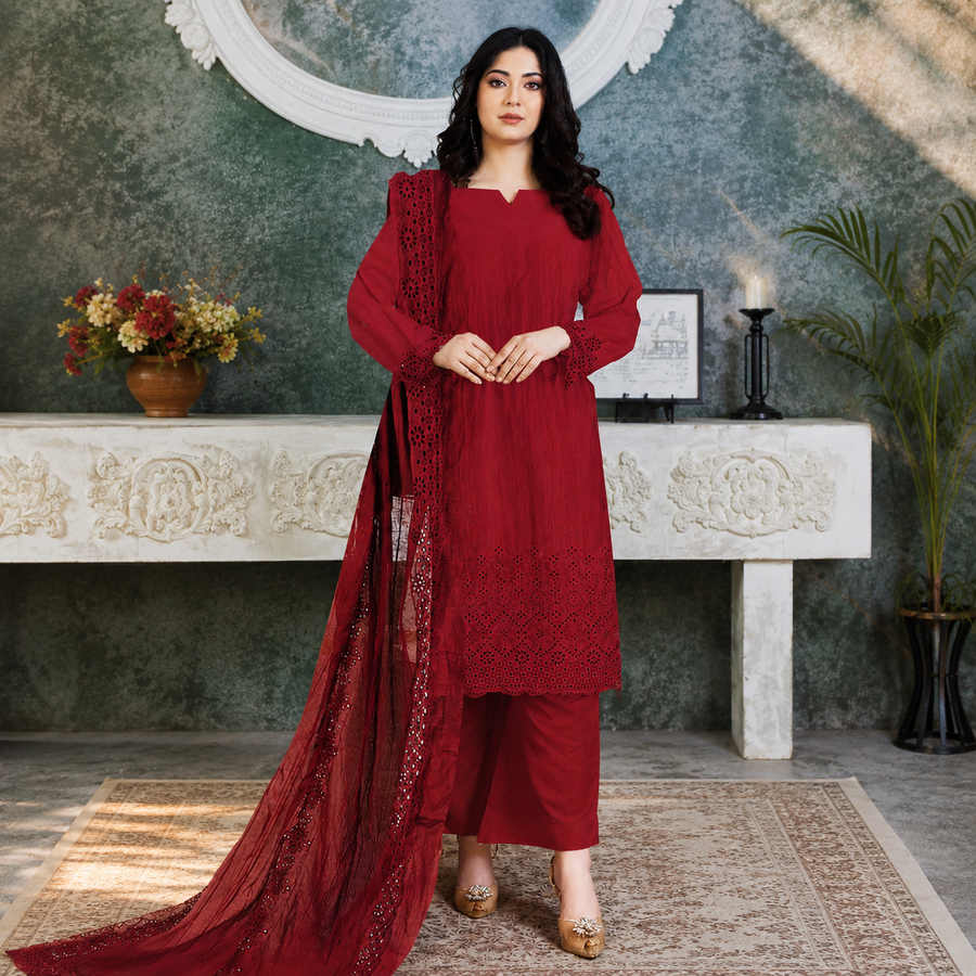 Unstiched Doria lawn 3pc suit with Lawn Dupatta
