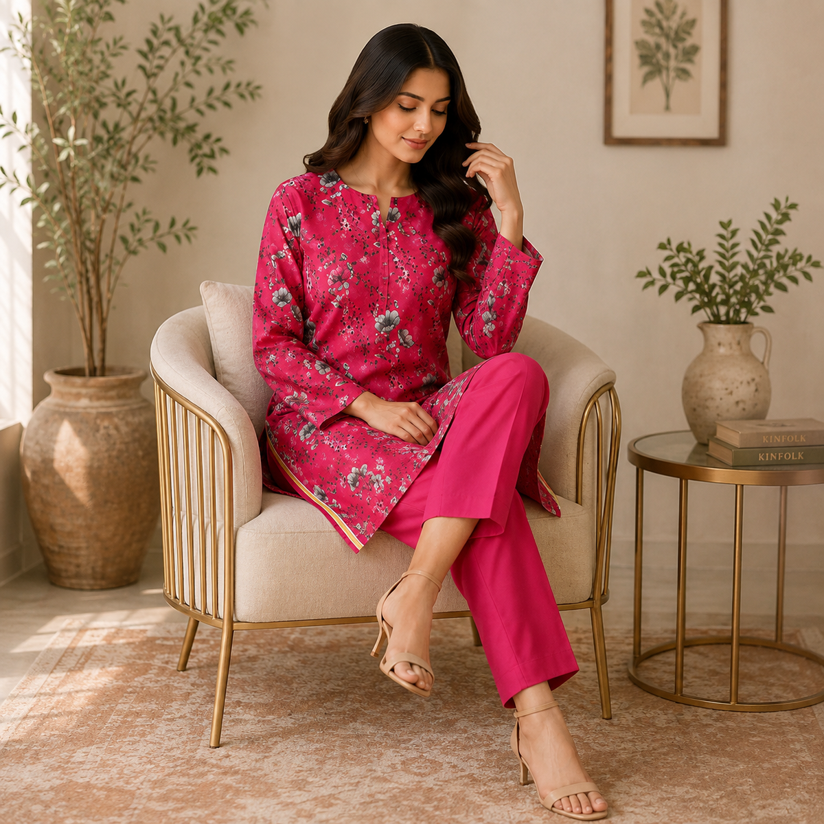Unstiched Printed Lawn 2 Piece Suit